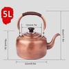 EIZIRO Copper Whistling Tea Kettle, Stovetop Tea Pot with Braided Handle, Fast Heating, Retro Handmade Design, Gas Stove Compatible(5L) view 2