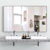 60 Inches Rectangular Framed Wall Mounted Mirror with Removable Tray 60" X 36" Silver Modern Contemporary Includes Hardware view 2