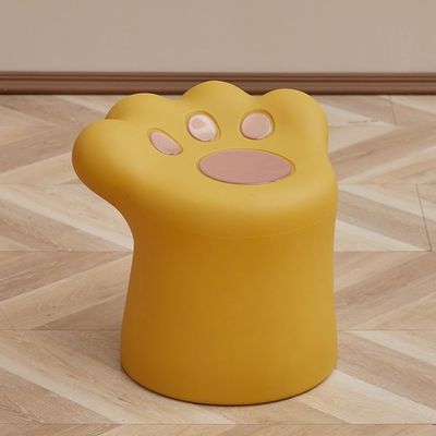 HJAGDJ Modern Cat Paw Stool Chair, Small Ottoman Foot Rest, Sofa Table Stools for Decor, Vanity Chair, Accent Chair for Living Room Bedroom Dorm(Yellow)