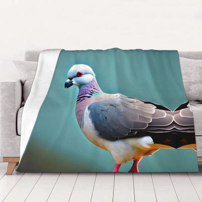 DRTGEDS Washes Well Flannel Cartoon Pigeon 4 Blanket Dual Sided Warm Blanket Winter Warmth Bed Blanket