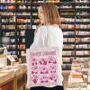 WZMPA Kawaii Cartoon Tote Bag Game Lover Gift Cartoon Video Game Reusable Grocery Bag Cartoon Merchandise (Pink Moods-T) view 3