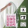 WZMPA Kawaii Cartoon Tote Bag Game Lover Gift Cartoon Video Game Reusable Grocery Bag Cartoon Merchandise (Pink Moods-T) view 4