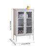 SONGCHAO Coffee Bar Cabinet Retro Iron Old Glass Sideboard Cabinet Living Room White Storage Sideboard Restaurant Wine Cabinet Buffet Cabinet with Storage view 3