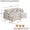 80Modern Loveseat Sofa,Modular Sectional Couches Recliner, Ultra-Soft Corduroy 2 Seater Sofa with Upholstered Back Seat Cushion and 2 Ottomans for Small Spaces, Living Room, Bedroom (Beige) view 2