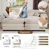 80Modern Loveseat Sofa,Modular Sectional Couches Recliner, Ultra-Soft Corduroy 2 Seater Sofa with Upholstered Back Seat Cushion and 2 Ottomans for Small Spaces, Living Room, Bedroom (Beige) view 3