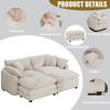 80Modern Loveseat Sofa,Modular Sectional Couches Recliner, Ultra-Soft Corduroy 2 Seater Sofa with Upholstered Back Seat Cushion and 2 Ottomans for Small Spaces, Living Room, Bedroom (Beige) view 4