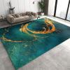 Luxurious Emerald Green Area Rug, Light Luxury Sprinkled Gold Art Rugs for Living Room, Low Pile Soft Non-Slip Carpet for Bedroom Study Office Kitchen Dining Room Decor Floor Mat - 4 ft x 6 ft view 1