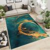 Luxurious Emerald Green Area Rug, Light Luxury Sprinkled Gold Art Rugs for Living Room, Low Pile Soft Non-Slip Carpet for Bedroom Study Office Kitchen Dining Room Decor Floor Mat - 4 ft x 6 ft view 2