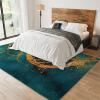 Luxurious Emerald Green Area Rug, Light Luxury Sprinkled Gold Art Rugs for Living Room, Low Pile Soft Non-Slip Carpet for Bedroom Study Office Kitchen Dining Room Decor Floor Mat - 4 ft x 6 ft view 3