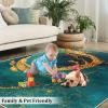 Luxurious Emerald Green Area Rug, Light Luxury Sprinkled Gold Art Rugs for Living Room, Low Pile Soft Non-Slip Carpet for Bedroom Study Office Kitchen Dining Room Decor Floor Mat - 4 ft x 6 ft view 4
