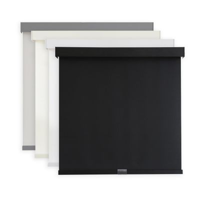 AOSKY Light Filtering Roller Shades Cordless Blinds for Windows, 1% Openness Free-Stop Shades with Valance, Thermal Insulated Fabric, UV Protection, Natural Woven Blinds33" W x 72" H, Black