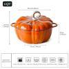 Pumpkin Cocotte,pumpkin Dutch Oven With Lid,4qt Pumpkin Pot For Cooking,enamel Cast Iron Cooking Pot,stew Pot Soup Pot,serves 3-5,halloween Thanksgiving Decor Pot Gift(25x10cm(10x4inch), Orange) view 2