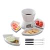 Fondue Pot Set,Ceramic Butter Warmer Set with 4 Forks and 4 Dishes,Cheese Fondue Pot,Fondue Pot Melting Pot Set,Melt Hot Pot Bowl Set For Cheese Chocolate Butter Caramel view 1