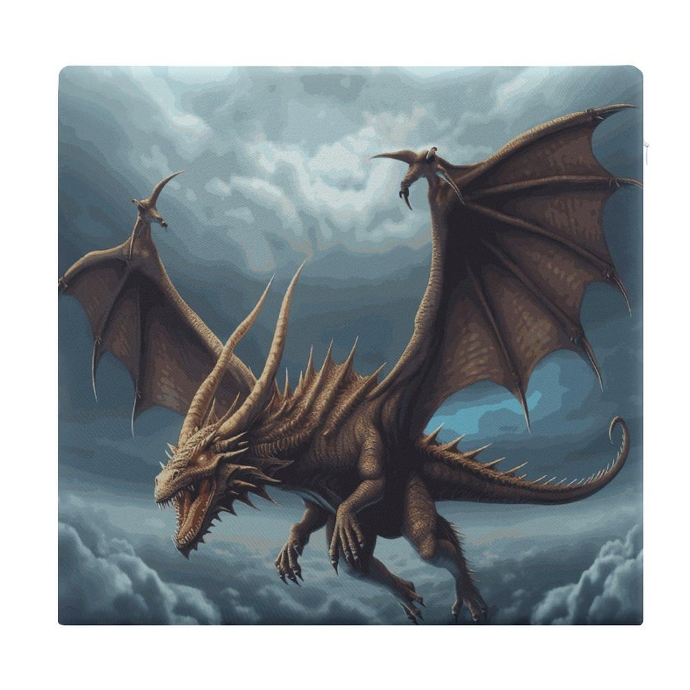 BVNMT Degrees of Comfort Meditation Floor Cushion, Square Cushion for Adults Seat,Flying Dragon Printed Memory Foam Cushion, Outdoor Picnic Mat 14.96 * 13.78 Inch.