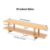 DEOPXF Bamboo TV Stand 2-Tier Entertainment Center with Open Shelves TV Unit Rounded Corners Console Table for Living Room Bedroom(160x35x36cm) view 2