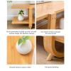 DEOPXF Bamboo TV Stand 2-Tier Entertainment Center with Open Shelves TV Unit Rounded Corners Console Table for Living Room Bedroom(160x35x36cm) view 4
