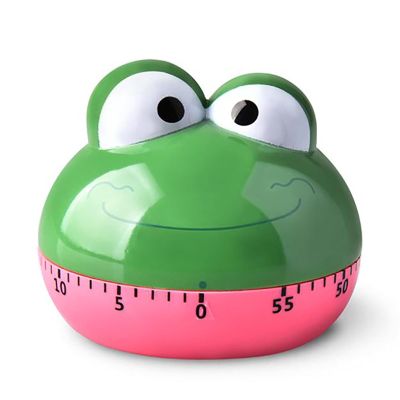 HAOHIZE Cute Timer,Mechanical Kitchen Timers Cartoon Animal Shape Accurate 60 Minutes Manual Timer for Students (Frog)