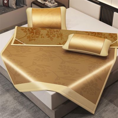 Natural Rattan Summer Sleeping Mat, Foldable Cooling Mat for Bed, Home Quick Cooling Textile Rattan Mat, Bamboo Sleeping Mat for Home School Dormitory