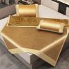 Natural Rattan Summer Sleeping Mat, Foldable Cooling Mat for Bed, Home Quick Cooling Textile Rattan Mat, Bamboo Sleeping Mat for Home School Dormitory view 1