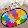 Srocvi Colorful Puzzle Rug Childrens Playing Education Learning Oval Area Rugs Boys Girls Playtime Area Rug for Indoor Kid Room Playroom Nursery Classroom, 3x5ft view 1