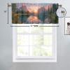 TEOTKOEXLA Scenic, Kitchen Curtain and Valances Mountain Lake View Sunny Day Nature Picture Green Blue Brown Rod Pocket Valance Curtain for Bedroom, 54x18inch(2Pcs) view 4