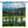 HNLYM Forest Waterfall High Shading Curtains for Bedroom Natural Landscape Blackout Drapes Mountain Stream Window Curtain Room WxH/2x55x57inch Curtain Windows view 1