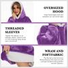 Bupekbee Wearable Blanket Hoodie with Giant Pocket, Soft Warm Sherpa Fleece Oversized Blanket Sweatshirt Gifts for Women Men view 2