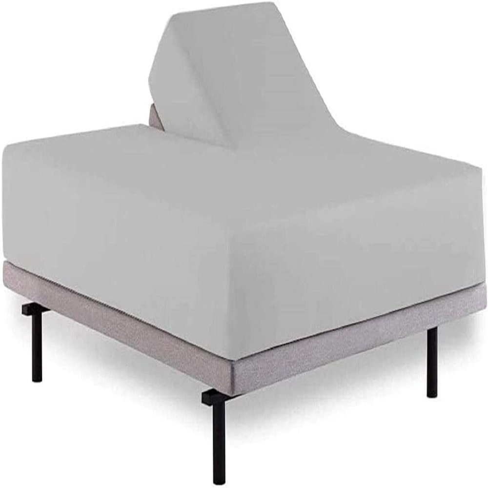 SEM B GRA Flex Head Queen Sheets Sets for Adjustable Beds-Top Split Queen Sheets Sets (4 Pcs) | Light Gray | Queen 39 Inch Down Sheets White 16 Inch Deep Sheets
