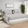 SEM B GRA Flex Head Queen Sheets Sets for Adjustable Beds-Top Split Queen Sheets Sets (4 Pcs) | Light Gray | Queen 39 Inch Down Sheets White 16 Inch Deep Sheets view 4
