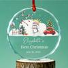ALEINA ORNAMENT Personalized Baby First Christmas Glass Ornament, Christmas Tree Baby Ornament view 1