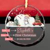ALEINA ORNAMENT Personalized Baby First Christmas Glass Ornament, Christmas Tree Baby Ornament view 4