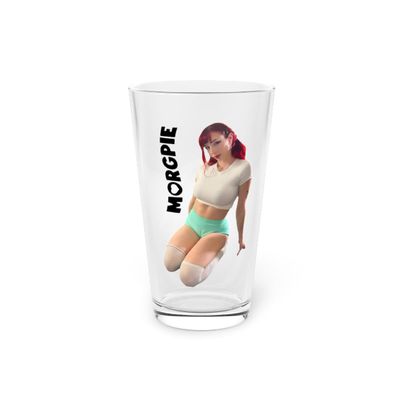 16oz Glass of Cute Sexy Twitch Exercise Streamer Egirl Morgpie!