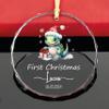 ALEINA ORNAMENT Personalized Baby First Christmas Glass Ornament, Christmas Tree Baby Ornament view 1