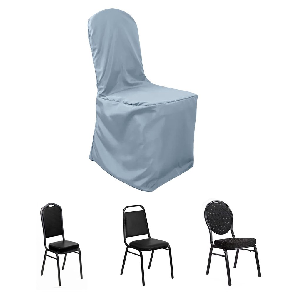 Efavormart 20PCS | Polyester Banquet Chair Covers Banquet Chair Covers - Wedding Reception Banquet Party Restaurant - Dusty Blue