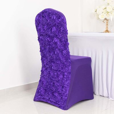 Efavormart 10 PCS White Satin Rosette Spandex Stretch Folding Chair Cover for Party Dining Chairs Wedding W/Foot Pockets Washable Slipcovers for Outdoor Events