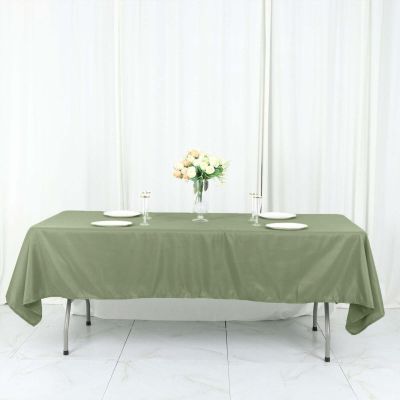 Efavormart Rectangle Tablecloth, 60"x126" Stain & Wrinkle Resistant Washable Table Cloth, Oblong Decorative Polyester Fabric Table Cover for Dining, Party, Wedding - Eucalyptus Dusty Sage