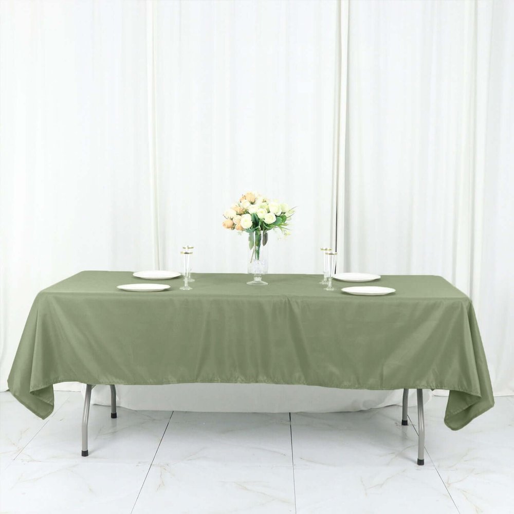 Efavormart Rectangle Tablecloth, 60"x126" Stain & Wrinkle Resistant Washable Table Cloth, Oblong Decorative Polyester Fabric Table Cover for Dining, Party, Wedding - Eucalyptus Dusty Sage