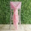 Efavormart 1 Set Wedding Chiffon Chair Sashes Pink Draping Aisle Chair Decorations Wrinkle-Free Chair Covers for Party Dining Banquet Ceremony Reception Floral Arrangement Outdoors Decor view 1