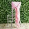Efavormart 1 Set Wedding Chiffon Chair Sashes Pink Draping Aisle Chair Decorations Wrinkle-Free Chair Covers for Party Dining Banquet Ceremony Reception Floral Arrangement Outdoors Decor view 2