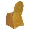 Efavormart 1 Set Gold Spandex Stretch Banquet Chair Covers for Party Dining Chairs W/Metallic Glittering Back W/Foot Pockets Washable Slip Covers Wedding Chair Covers view 2