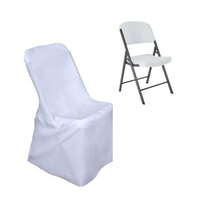 Efavormart 100 PCS White Lifetime Folding Chair Cover Dinning Chair Slipcover for Wedding Party Event Banquet Catering