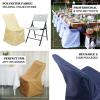 Efavormart 100 PCS White Lifetime Folding Chair Cover Dinning Chair Slipcover for Wedding Party Event Banquet Catering view 4
