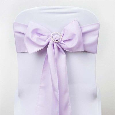 Efavormart 25 PCS Lavender Polyester Chair Sashes Tie Bows for Wedding Events Decor Chair Bow Sash Party Decor Supplies - 6x108