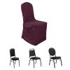 Efavormart 50PCS Round Top Burgundy Polyester Banquet Chair Covers Linen Dinning Chair slipcover for Wedding Party Event Catering view 1