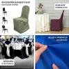 Efavormart 50PCS Round Top Burgundy Polyester Banquet Chair Covers Linen Dinning Chair slipcover for Wedding Party Event Catering view 4