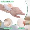 M METERXITY 3-Pack Corsage Wristlet Bracelet, Elastic Pearl Wrist Corsage Bands Wristlets, Bridal Wrist Flower Hand Flower Decor for Wedding Bride Handmade Corsage [Champagne] view 2