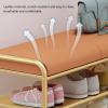 Shoe Bench Entryway with Cushion Storage Bench with Padded Seat Shoe Rack Organizer with Shelf for Living Room Bathroom Bedroom view 2