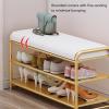 Shoe Bench Entryway with Cushion Storage Bench with Padded Seat Shoe Rack Organizer with Shelf for Living Room Bathroom Bedroom view 3