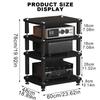 BAYTEWJX Audio Rack,Gaming Shelf,AV Media Stand Corner Shelf,DVD Shelf,CD Display Cabinet,Entertainment Stand,Rack Audio Tower,Record Player Stand,for Living,Gaming,Recording Room.(Black,60x48x76cm) view 2