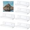Clear Vinyl Record Shelf Wall Mount, 6 Pack 4 Inch Vinyl Record Storage Shelf, LP Records Vinyl Albums Holders Display Shelf, Floating Wall Shelves for Vinyl Record Photo Book Magazines Living Room view 1